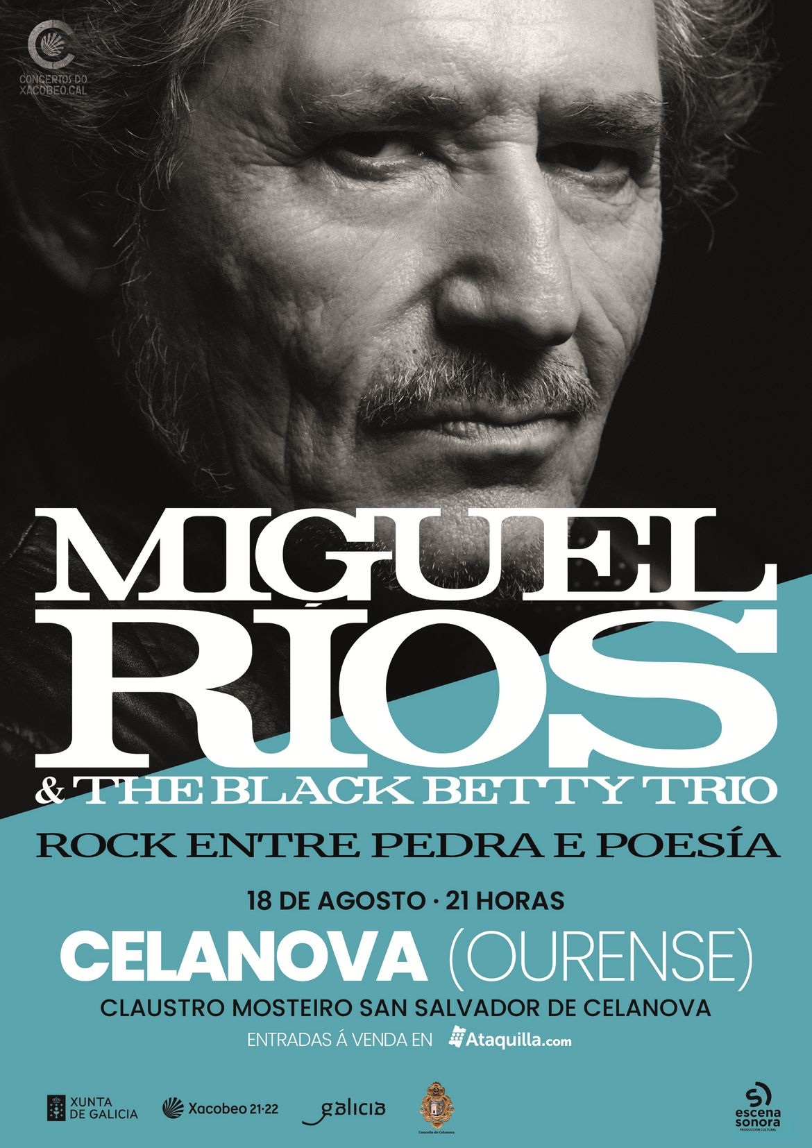 Cartel concerto Miguel Ríos en Celanova
